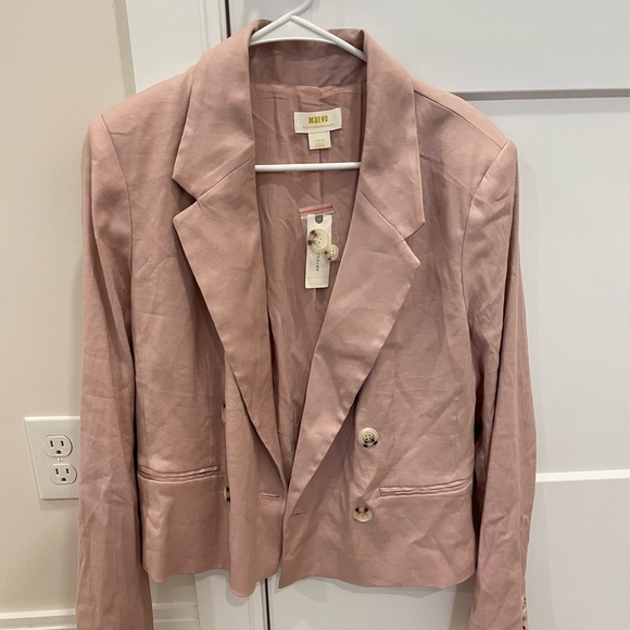 Anthropologie Mauve Linen Slim Blazer - Picture 5 of 5